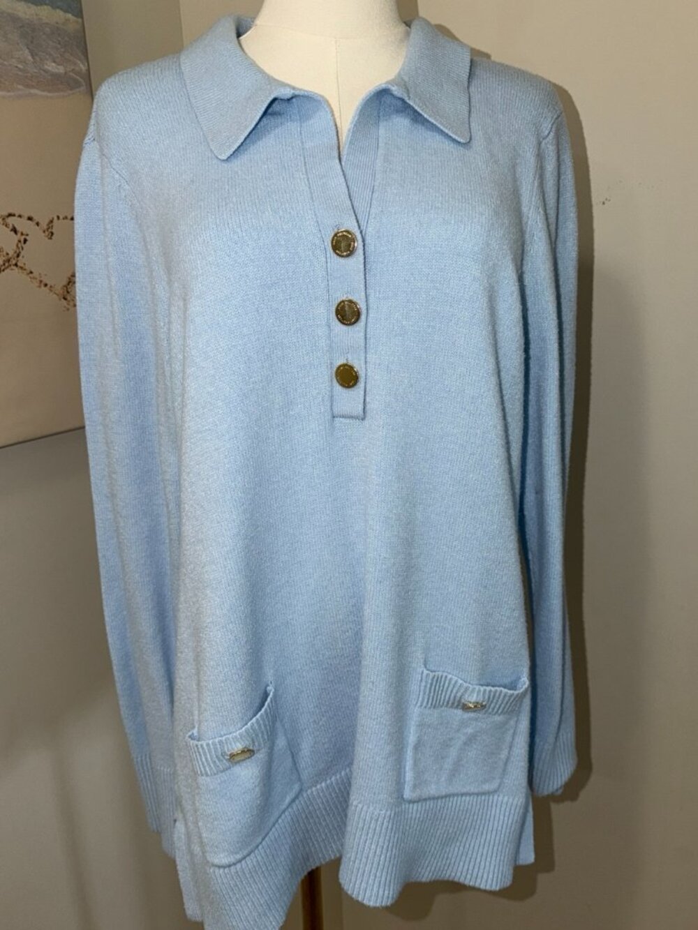 Lilly Pulitzer Light Blue Tunic Sweater - Size Large 💙
